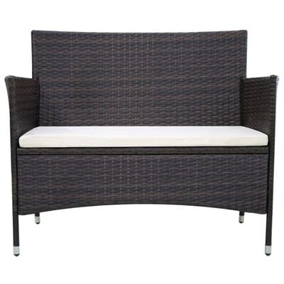 Garden Bench 106 cm Poly Rattan Brown