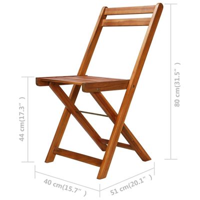 Outdoor Bistro Chairs 2 pcs Solid Acacia Wood