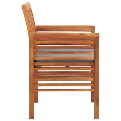 Garden Dining Chairs with Cushions 2 pcs Solid Acacia Wood