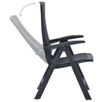 Garden Reclining Chairs 2 pcs Plastic Anthracite