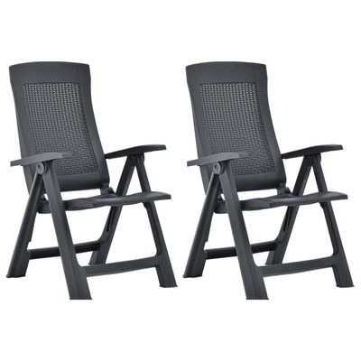 Garden Reclining Chairs 2 pcs Plastic Anthracite