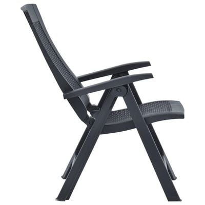 Garden Reclining Chairs 2 pcs Plastic Anthracite