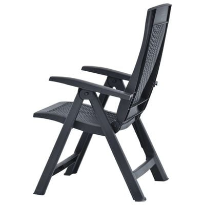 Garden Reclining Chairs 2 pcs Plastic Anthracite