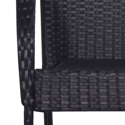 Stackable Outdoor Chairs 6 pcs Poly Rattan Black