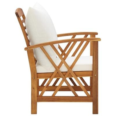 Garden Chairs with Cushions 2 pcs Solid Acacia Wood