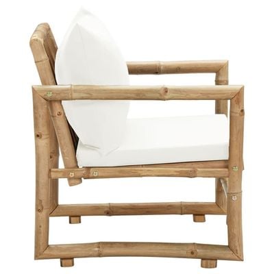 Garden Chairs 2 pcs with Cushions and Pillows Bamboo