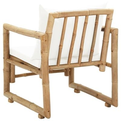 Garden Chairs 2 pcs with Cushions and Pillows Bamboo