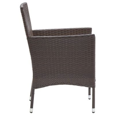 Garden Dining Chairs 2 pcs Poly Rattan Brown