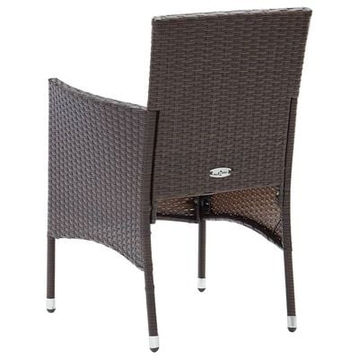 Garden Dining Chairs 2 pcs Poly Rattan Brown