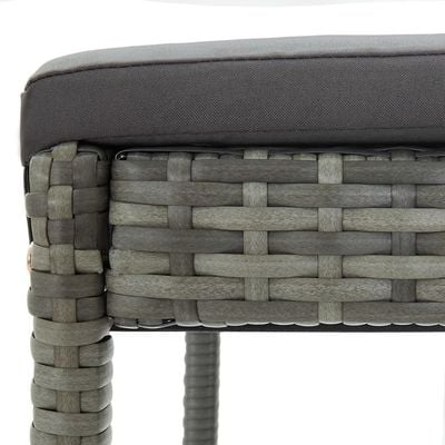 Garden Bar Stools with Cushions 4 pcs Grey Poly Rattan