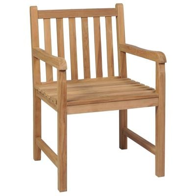 Garden Chairs 2 pcs with Grey Cushions Solid Teak Wood