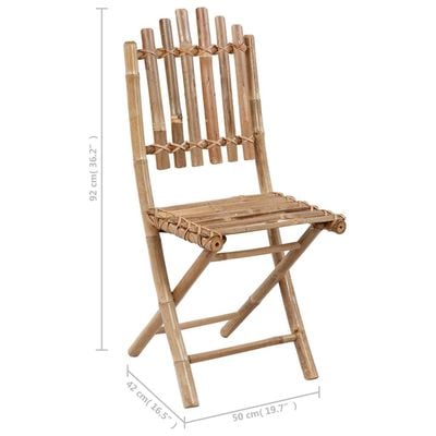 Folding Garden Chairs 2 pcs with Cushions Bamboo