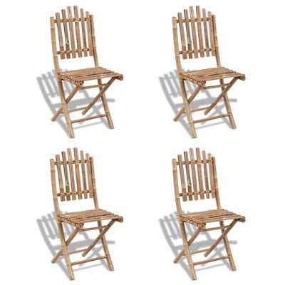 Foldable Outdoor Chairs Bamboo 4 pcs