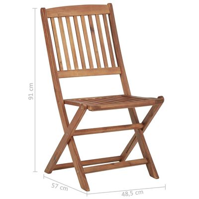 Folding Outdoor Chairs 8 pcs Solid Acacia Wood