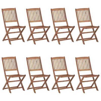 Folding Outdoor Chairs 8 pcs Solid Acacia Wood