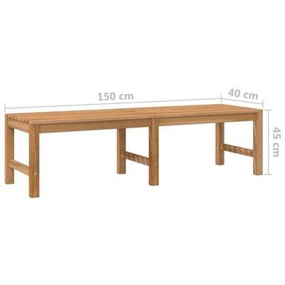 Garden Bench 150 cm Solid Teak Wood