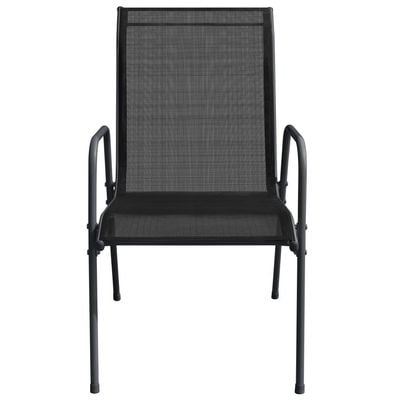 Garden Chairs 4 pcs Steel and Textilene Black