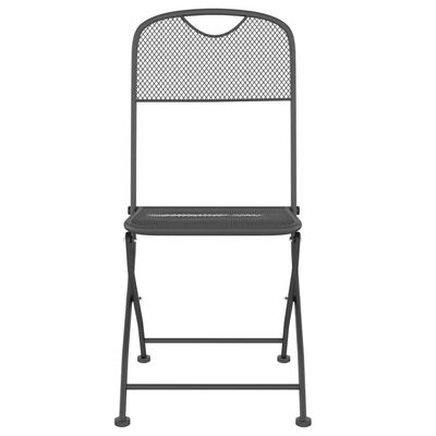 Folding Garden Chairs 4 pcs Expanded Metal Mesh Anthracite