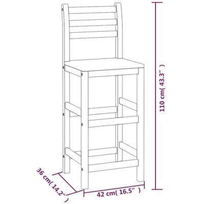 Bar Stools 6 pcs Solid Wood Acacia