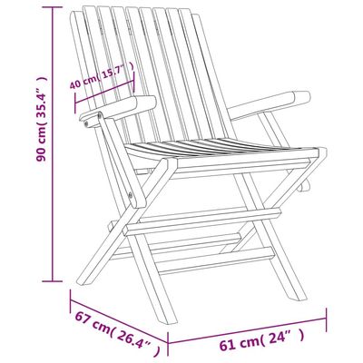 Folding Garden Chairs 6 pcs 61x67x90 cm Solid Wood Teak