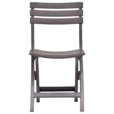 Folding Garden Chairs 2 pcs Plastic Mocha