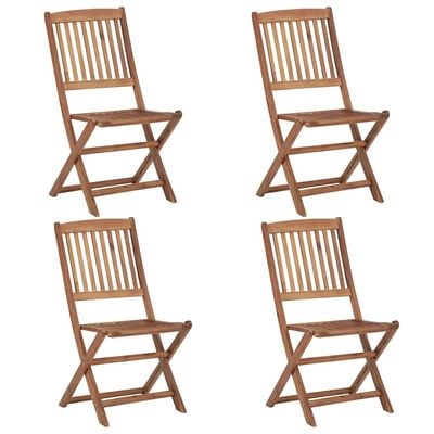 Folding Outdoor Chairs 4 pcs Solid Acacia Wood