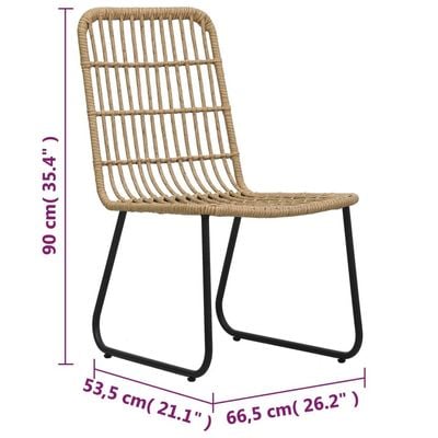 Garden Chairs 2 pcs Poly Rattan Oak