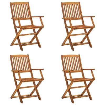 Folding Outdoor Chairs 4 pcs Solid Acacia Wood