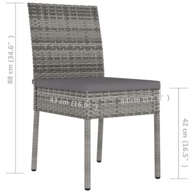 Garden Dining Chairs 4 pcs Poly Rattan Grey