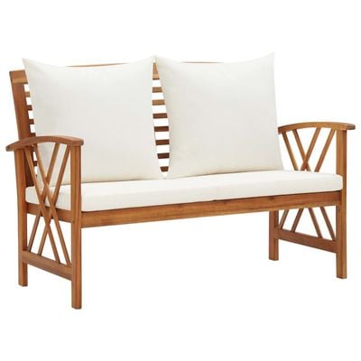 Garden Bench with Cushions 119 cm Solid Acacia Wood