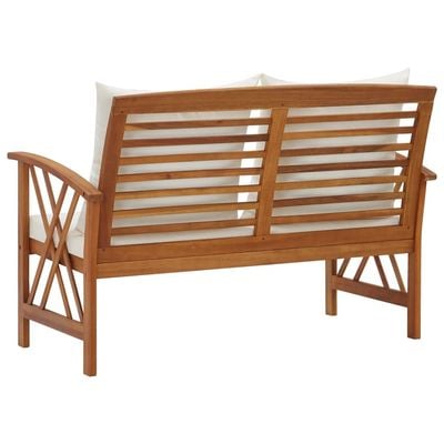 Garden Bench with Cushions 119 cm Solid Acacia Wood