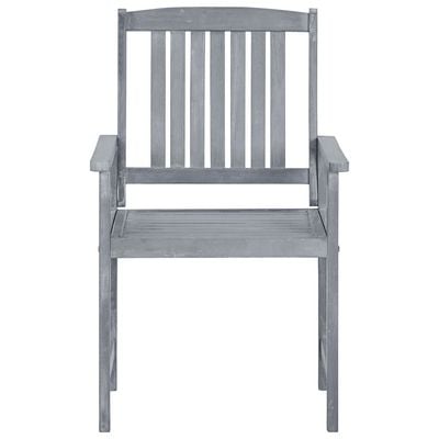 Garden Chairs with Cushions 2 pcs Grey Solid Acacia Wood