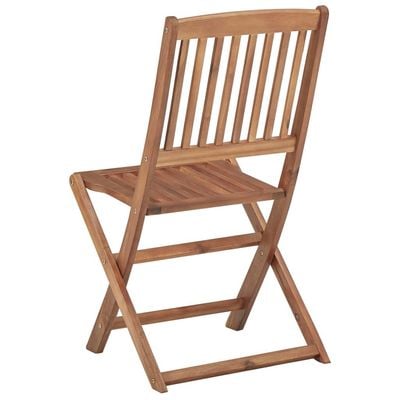 Folding Garden Chairs 2 pcs with Cushions Solid Acacia Wood