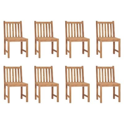 Garden Chairs 8 pcs Solid Teak Wood