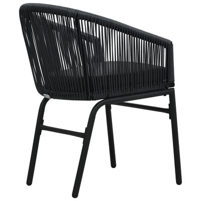 Garden Chairs 2 pcs Black PE Rattan