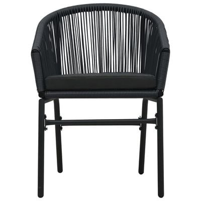 Garden Chairs 2 pcs Black PE Rattan