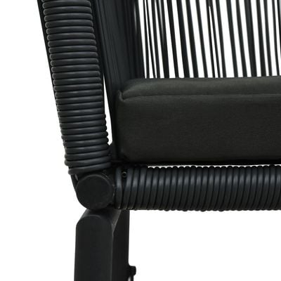 Garden Chairs 2 pcs Black PE Rattan