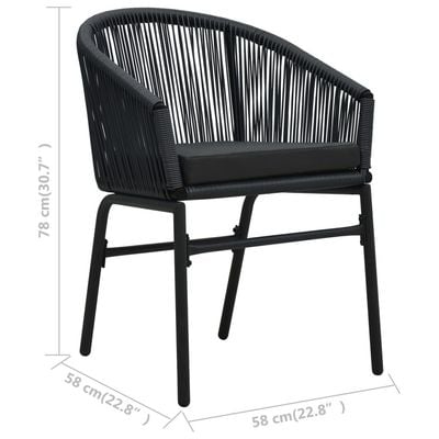 Garden Chairs 2 pcs Black PE Rattan