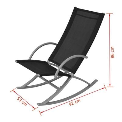 Garden Rocking Chairs 2 pcs Steel and Textilene Black