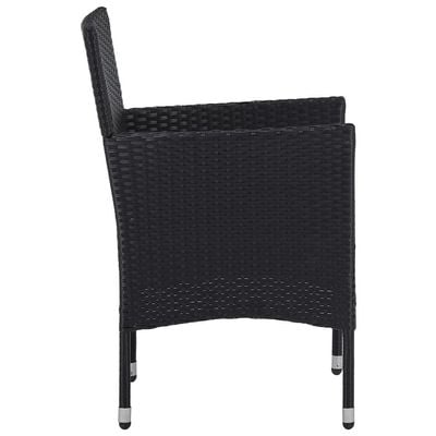 Garden Dining Chairs 2pcs Poly Rattan Black