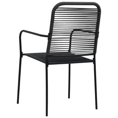 Garden Chairs 2 pcs Cotton Rope and Steel Black