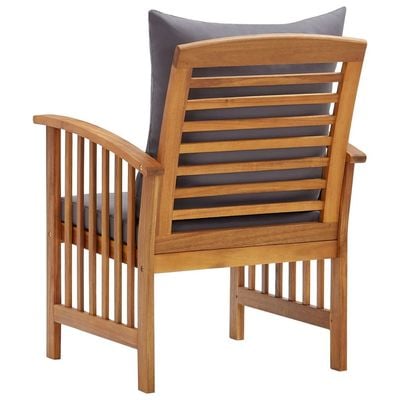 Garden Chairs with Cushions 2 pcs Solid Acacia Wood