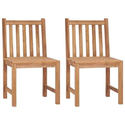 Garden Chairs 2 pcs with Cushions Solid Teak Wood