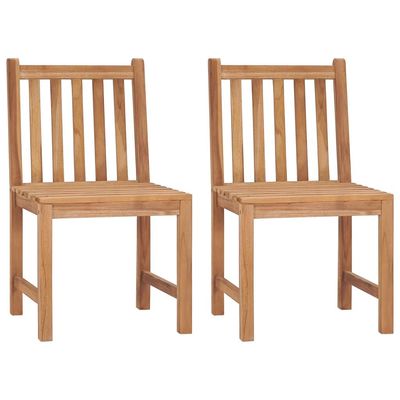 Garden Chairs 2 pcs with Cushions Solid Teak Wood