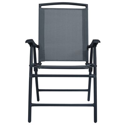 Folding Garden Chairs 2 pcs Texilene Grey