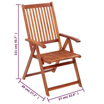 Folding Garden Chairs 6 pcs Solid Acacia Wood