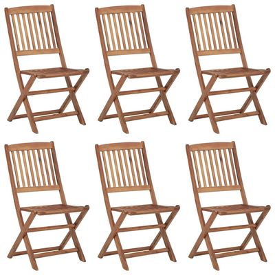 Folding Outdoor Chairs 6 pcs Solid Acacia Wood