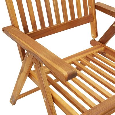 Folding Garden Chairs with Cushions 8 pcs Solid Acacia Wood