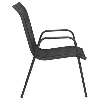 Garden Chairs 6 pcs Steel and Textilene Black