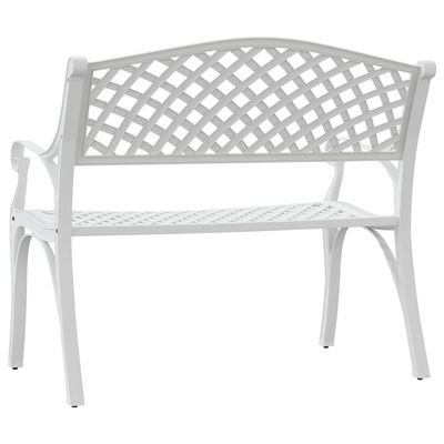 Garden Bench 102 cm Cast Aluminium White